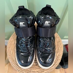 Sorel Shiny Black Waterproof Boots